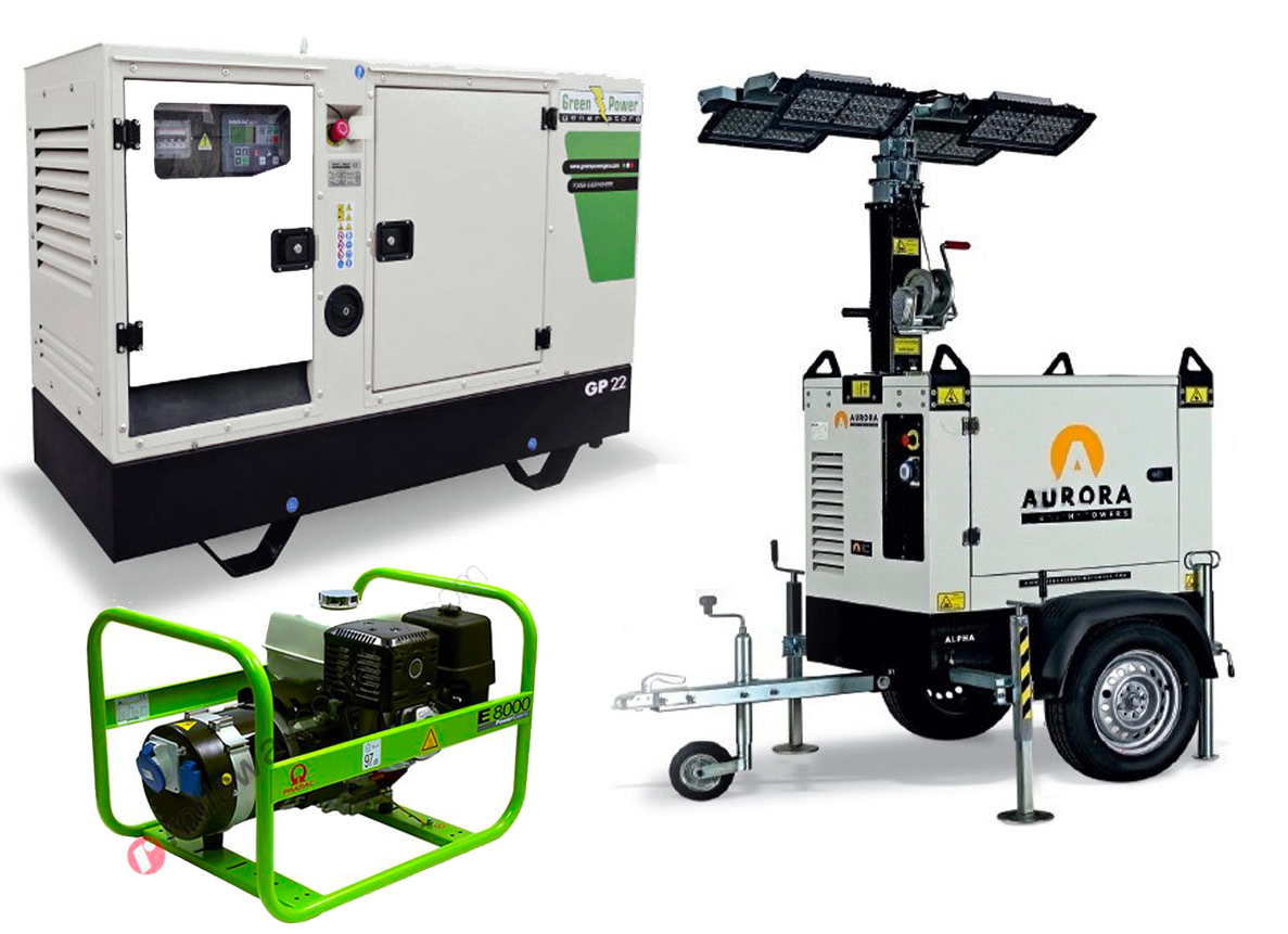 noleggio a san miniato gruppi elettrogeni, generatori e torre faro