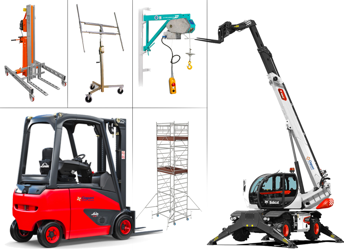 Noleggio Ciaponi mezzi e attrezzature di sollevamento.